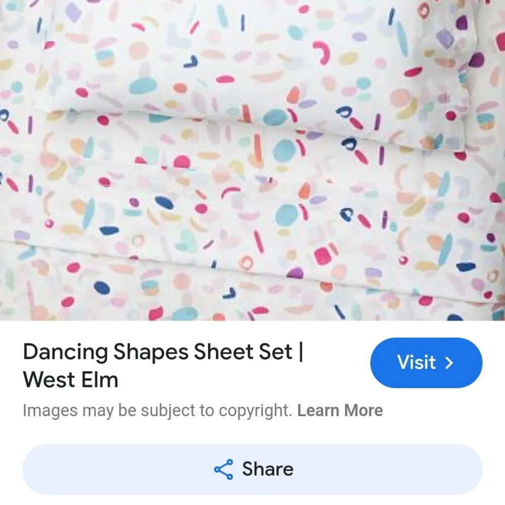 ISO WEST ELM DANCING SHAPES CRIB SHEET